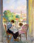 Madame Lebasque and Her Daughter Sewing near the Window